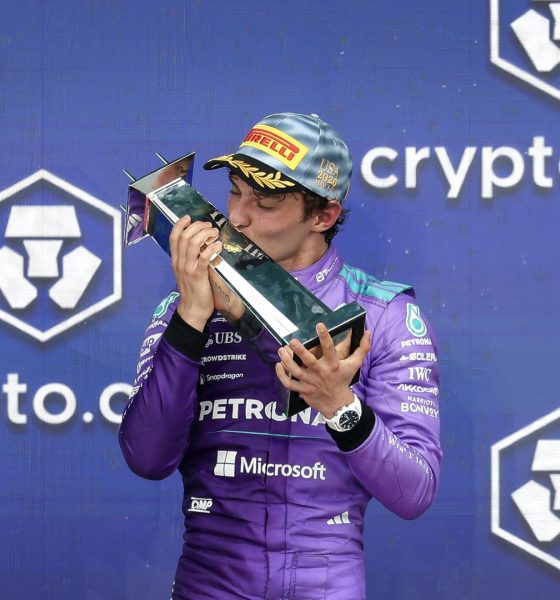 El italiano Andrea Kimi Antonelli (Mercedes) en el podio del Gran Premio de Miami (EEUU), EFE/EPA/CRISTOBAL HERRERA-ULASHKEVICH