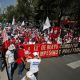 Miles de maestros de la Coordinadora Nacional de Trabajadores de la Educación y otros sindicatos marcharon este viernes por la principales avenidas de la Ciudad de México (México). EFE/Isaac Esquivel