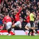 El delantero brasileño Matheus Cunha (c), del Manchester United, celebra el 1-0 durante el partido de la Premier League que han jugado Manchester United y Liverpool FC en Manchester, Reino Unido. EFE/EPA/GARY OAKLEY