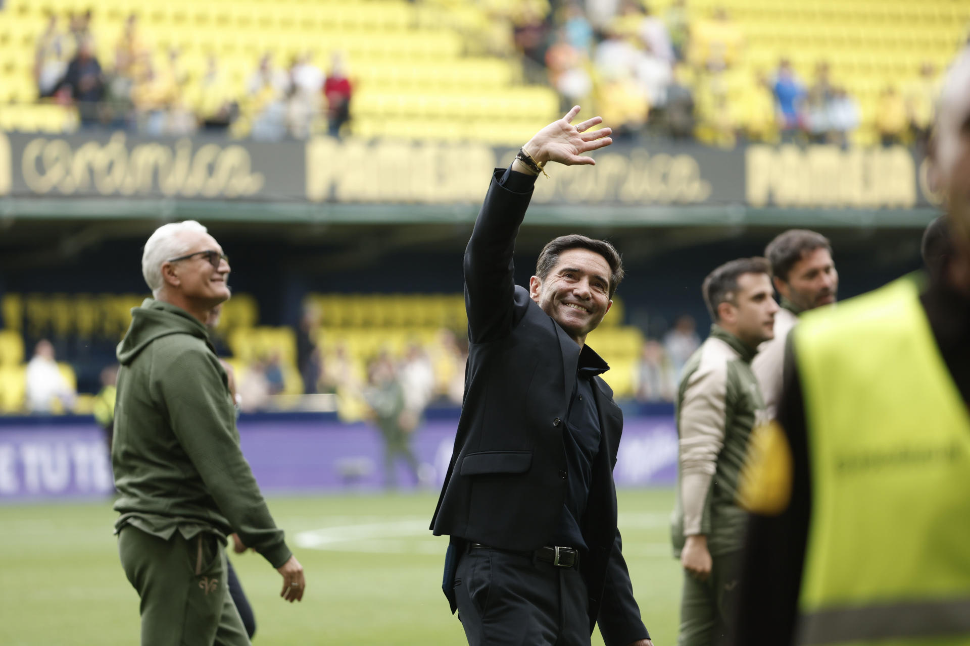 El entrenador del Villarreal Marcelino García Toral, tras el partido de la jornada 34 de LaLiga contra el Levante, el sábado en el estadio de La Cerámica.-EFE/ Manuel Bruque