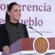 Fotografía cedida por la Presidencia de México de su mandataria Claudia Sheinbaum, hablando en una rueda de prensa este martes en el Palacio Nacional en Ciudad de México (México). EFE/ Presidencia de México /SOLO USO EDITORIAL/NO VENTAS/SOLO DISPONIBLE RAPA ILUSTRAR LA NOTICIA QUE ACOMPAÑA (CRÉDITO OBLIGATORIO)