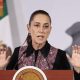 La presidenta de México, Claudia Sheinbaum, habla durante una rueda de prensa este martes, en el Palacio Nacional de Ciudad de México (México). EFE/José Méndez