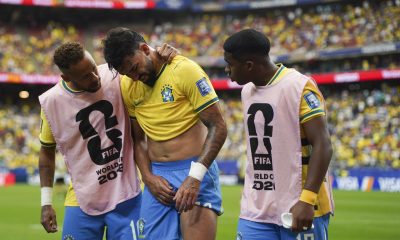 El centrocampista brasileño Lucas Paquetá durante el partido de los dieciseisavos de final del Mundial de Fútbol 2026 entre Brasil y Japón, en el estadio NRG de Houston (Estados UNidos). EFE/ Kenneth Fernández