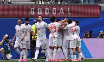 Jugadores de Irán celebran un gol que fue anulado en un partido del grupo G del Mundial de la FIFA 2026 entre Bélgica e Irán, en el estadio SoFi en Los Ángeles (EE.UU.). EFE/ Omar Alonso