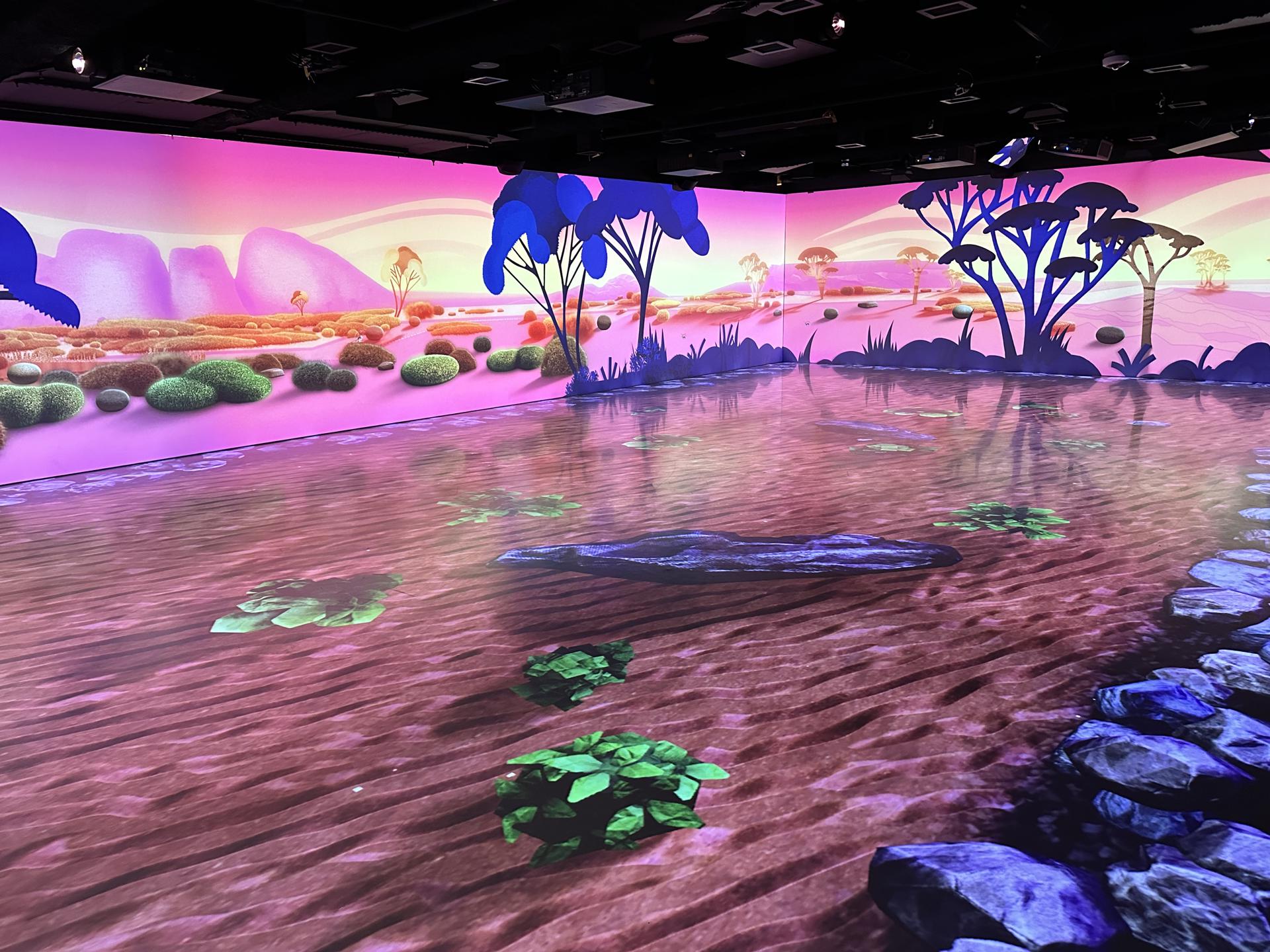 Fotografía del 22 de junio de una sala interactiva con luces en el Museo de la Exploración de la NatGeo, el nuevo museo de la National Geographic en Washington. EFE/Stefani Raguso
