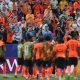 Jugadores de Países Bajos celebran al finalizar un partido del grupo F del Mundial de la FIFA 2026. EFE/ Juan Ignacio Roncoroni