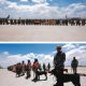Combo de fotografías cedidas por la Secretaría de Relaciones Exteriores que muestra personal de rescate que viajará a Venezuela por los sismos registrados este jueves, desde la base aérea militar de Santa Lucía, (México). El Gobierno de México informó que envió dos aviones con ayuda humanitaria y un apoyo de 261 agentes del Ejército, Fuerza Aérea Mexicana y Guardia Nacional hacia Venezuela tras los terremotos de magnitud 7,2 y 7,5 registrados el miércoles en el país caribeño, que por el momento dejan 235 muertos y 4.300 heridos. EFE/ Secretaría de Relaciones Exteriores /SOLO USO EDITORIAL/ NO VENTAS/ SOLO DISPONIBLE PARA ILUSTRAR LA NOTICIA QUE ACOMPAÑA (CRÉDITO OBLIGATORIO)