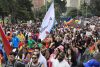 Personas participan en la marcha del Día del Orgullo LGTBI este domingo, en Bogotá (Colombia). EFE/ Carlos Ortega

