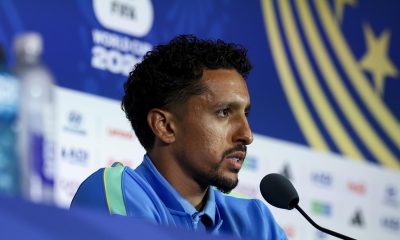 El jugador de la selección brasileña de fútbol Marquinhos asiste a una rueda de prensa en Houston, Texas (EE.UU.). EFE/CHRISTOPHER NEUNDORF
 
//////////
 
HOUSTON (United States), 29/06/2026.- Brazil's national soccer team player Marquinhos attends a press conference in Houston, Texas, USA, 28 June 2026. Brazil will face Japan on 29 June in a FIFA World Cup 2026 round of 32 match. (Mundial de Fútbol, Brasil, Japón) EFE/EPA/CHRISTOPHER NEUNDORF