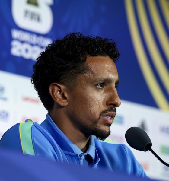 El jugador de la selección brasileña de fútbol Marquinhos asiste a una rueda de prensa en Houston, Texas (EE.UU.). EFE/CHRISTOPHER NEUNDORF
 
//////////
 
HOUSTON (United States), 29/06/2026.- Brazil's national soccer team player Marquinhos attends a press conference in Houston, Texas, USA, 28 June 2026. Brazil will face Japan on 29 June in a FIFA World Cup 2026 round of 32 match. (Mundial de Fútbol, Brasil, Japón) EFE/EPA/CHRISTOPHER NEUNDORF