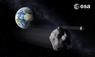 Impresión artística de asteroides cercanos a la Tierra. Crédito: ESA - P.Carril