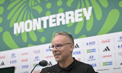 El seleccionador de Marruecos, Mohamed Ouahbi, en rueda de prensa en Monterrey (México), sede del partido ante Países Bajos. EFE/Miguel Sierra