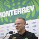 El seleccionador de Marruecos, Mohamed Ouahbi, en rueda de prensa en Monterrey (México), sede del partido ante Países Bajos. EFE/Miguel Sierra