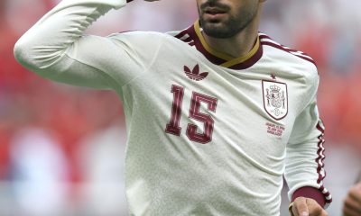 Álex Baena celebra el gol que dio a España este vienes en la ciudad mexicana de Guadalajara la victoria por 0-1 sobre Uruguay y el primer lugar del grupo. EFE/ Alex Cruz
