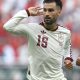 Álex Baena celebra el gol que dio a España este vienes en la ciudad mexicana de Guadalajara la victoria por 0-1 sobre Uruguay y el primer lugar del grupo. EFE/ Alex Cruz