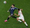 El delantero jordano Mousa Al-Tamari (d), es el único jugador que ha marcado hasta hoy un gol a Argentina en el Mundial. Ocurrió este sábado en en el estadio AT&T en Arlington (Texas). EFE/ Kenneth Fernandez
