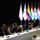 Cancilleres de Mercosur participan en la 68 reunión del Consejo del Mercado Común (CMC) este lunes, previo a la Cumbre de Presidentes y en el que se acordarán la decisiones que emanarán de esta cumbre semestral en Luque (Paraguay). EFE/ Juan Pablo Pino
