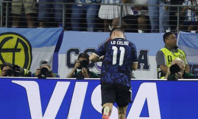 Giovani Lo Celso, debut en Mundial y golazo de tiro libre este sábado en el AT&T Stadium en Dallas . EFE/ Mariscal