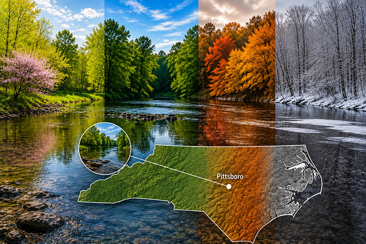 Las estaciones en el río Haw en fotos