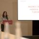 La directora general de Turismo y Hostelería de la Comunidad de Madrid, Laura Martínez Cerro, habla durante una rueda de prensa este lunes, en Monterrey (México). EFE/Miguel Sierra