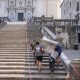 La catedral de Girona y su centro histórico acogen desde este lunes el rodaje de la película 'Enredados'. EFE/David Borrat