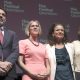 La directora internacional de Hay Festival, Cristina Fuentes la Roche (c-d), la secretaria de Cultura del municipio de Querétaro, Daniela Salgado (d), el embajador de España en México, Juan Duarte Cuadrado (i), y la embajadora del Reino Unido en México, Susannah Goshko (c-i), participan en una rueda de prensa este miércoles, en Ciudad de México (México). EFE/Ana Báez