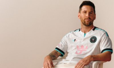 Fotografía cedida por el Inter Miami de su delantero Lionel Messi luciendo el tercer uniforme del club para 2026 que está inspirado en el Nu Stadium, nuevo hogar del club, en Miami, Florida (EE.UU.). EFE/Inter Miami *Sólo uso editorial*