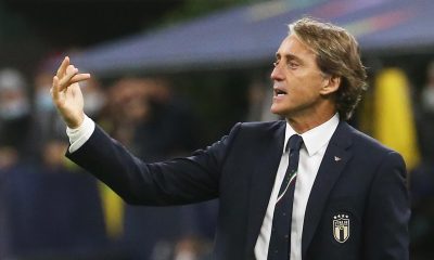 Fotografía de archivo del 6 de octubre de 2021, en la que puede verse al técnico italiano Roberto Mancini cuando estaba al frente de la selección de su país. EFE/MATTEO BAZZI