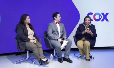 La coordinadora de movilidad humana, Ivette Silva (i), el responsable de la oficina de equidad e inclusión, Luis Uribe (c), y la directora general de ayuda en acción México, Tania Rodríguez, participan en una conferencia en Ciudad de México (México). EFE/Sáshenka Gutiérrez