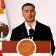 Fotografía cedida por la presidencia de México que muestra al secretario de Seguridad y Protección Ciudadana de México, Omar García Harfuch, hablando durante una rueda de prensa este viernes, en Cuernavaca en Morelos (México). EFE/ Presidencia de México /SOLO USO EDITORIAL/NO VENTAS/SOLO DISPONIBLE PARA ILUSTRAR LA NOTICIA QUE ACOMPAÑA (CRÉDITO OBLIGATORIO)