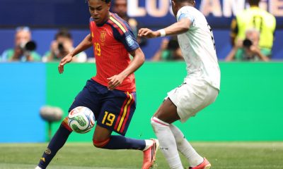 Lamine Yamal, en acción durante el partido frente a Austria del Mundial 2026. EFE/EPA/CHRISTOPHER TORRES