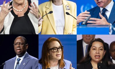 Combo de fotografías de archivo que muestra arriba de izquierda a derecha Michelle Bachelet, Rebeca Grynspan y Rafael Grossi, abajo de izquierda a derecha Macky Sall, María Fernanda Espinosa y Carolyn Rodrigues-Birkett. EFE/ ARCHIVO