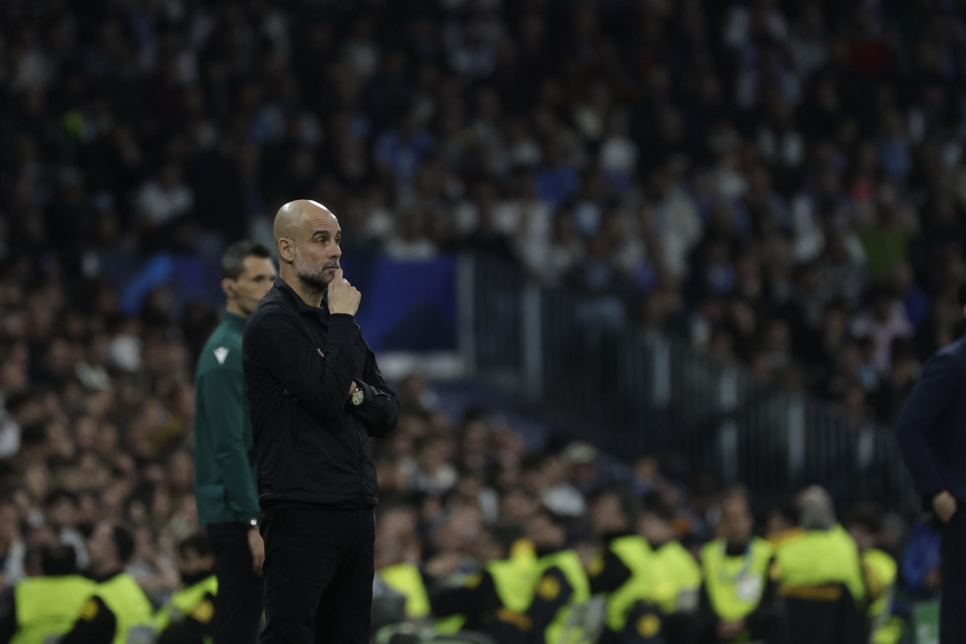 Fotografía del pasado 11 de marzo, en la que puede verse al español Pep Guardiola, durante un partido como técnico del Manchester City. EFE/Juanjo Martín.