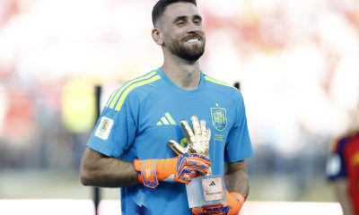 El portero español se llevó el premio de Guante de Oro al mejor arquero del Mundial 2026. EFE/EPA/WILL OLIVER