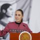 La presidenta de México, Claudia Sheinbaum, habla en una rueda de prensa este jueves, en Palacio Nacional en Ciudad de México (México). EFE/Isaac Esquivel