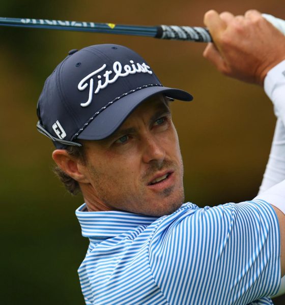 El golfista sudafricano Michael Hollick, este domingo, durante su participación en la cuarta ronda del BMW International Open disputado en Múnich (Alemania). EFE/ ANNA SZILAGYI