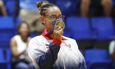 La judoca Ana Rosa ha proporcionado la primea medalla de oro a su país en los XXV Juegos Centroamericanos y del Caribe (JCC) Santo Domingo 2026. EFE/ Rodrigo Sura