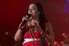 La cantante mexicana Lila Downs durante un momento del concierto que ha ofrecido dentro del marco del Festival La Mar de Músicas, este lunes en el Auditorio Paco Martín de Cartagena. EFE/Marcial Guillén