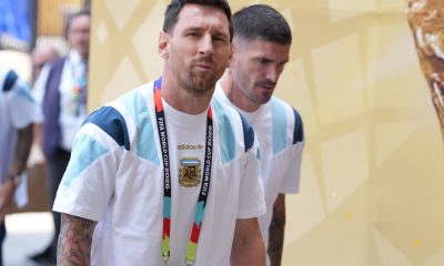 El jugador de la selección argentina Leo Messi a su llegada este domingo al estadio MetLife Stadium de Nueva Jersey para disputar frente a la selección de Argentina la final del Mundial 2026. EFE / Omar Alonso