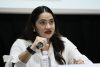 La productora del documental 'El lugar de la ausencia', Erika Archaga, habla durante una rueda de prensa este miércoles, en Ciudad de México (México). EFE/ José Méndez
