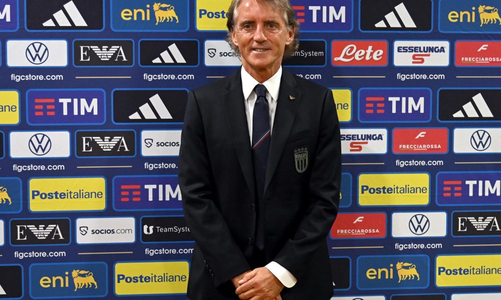 Roma (Italia), 29/07/2026.- El nuevo seleccionador italiano, Roberto Mancini, que expuso este miércoles su intención de llevar a la 'Azzurra' al lugar "que merece", en el acto de su presentación. EFE/EPA/FABIO CIMAGLIA