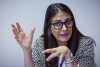La representante de ONU Mujeres en Ecuador, Miriam Bandes, habla durante una entrevista con EFE este martes, en Quito (Ecuador). EFE/ José Jácome