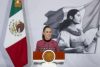 La presidenta de México, Claudia Sheinbaum, habla en una rueda de prensa este jueves en Palacio Nacional en Ciudad de México (México). EFE/Isaac Esquivel
