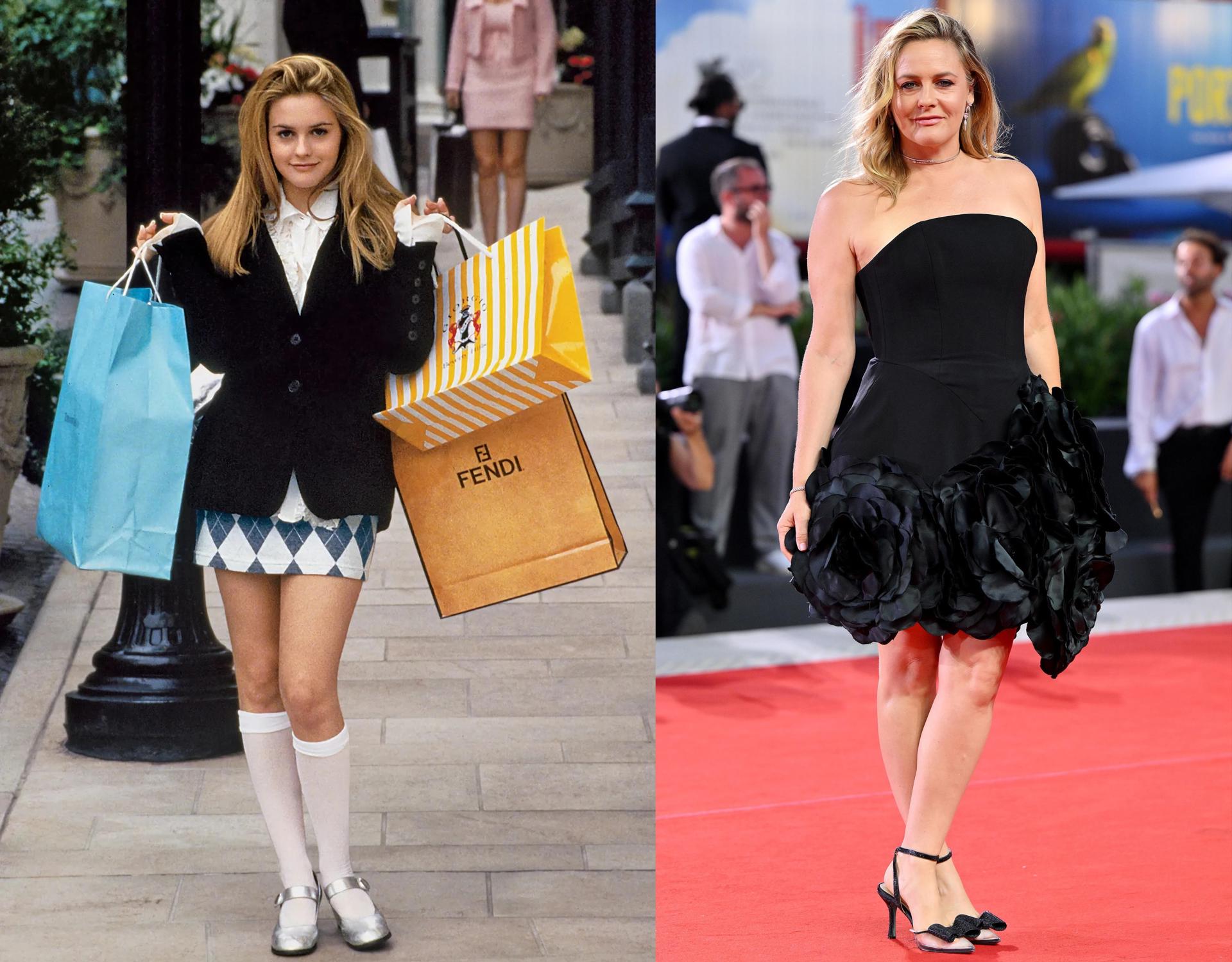 Combo de fotografías que muestra a Alicia Silverstone como Cher Horowitz en la película 'Clueless' (1995), a la izquierda, y, a la derecha, durante su asistencia a la 82.ª edición del Festival de Cine de Venecia, en 2025. EFE/ Paramount Home Entertainment /SOLO USO EDITORIAL NO VENTAS /SOLO DISPONIBLE PARA ILUSTRAR LA NOTICIA QUE ACOMPAÑA (CRÉDITO OBLIGATORIO)