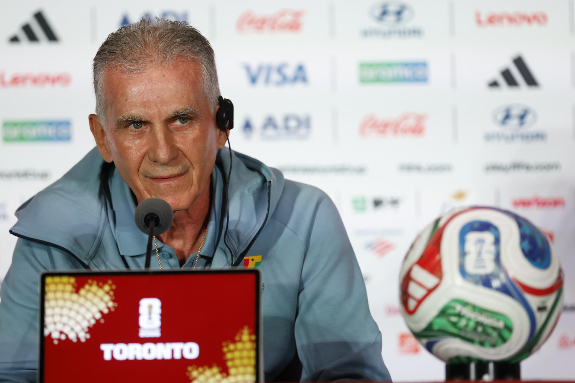 Carlos Queiroz, como seleccionador de Ghana durante la rueda de prensa previa al partido ante Panamá el pasado día 16 de junio en Toronto. EFE/Bienvenido Velasco