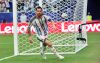 El argentino Lionel Messi celebra el gol que lo eleva con 7 como el máximo artillero del Mundial 2026 y lo deja con 20 dianas como mayor anotador histórico en los mundiales. EFE/EPA/RONALD WITTEK
