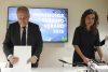 El ministro de Industria y Turismo, Jordi Hereu, y la secretaria de Estado de Turismo, Rosario Sánchez, durante la presentación de las previsiones de datos turísticos correspondientes a la temporada de verano 2026, este lunes en Madrid. EFE/ Kiko Huesca