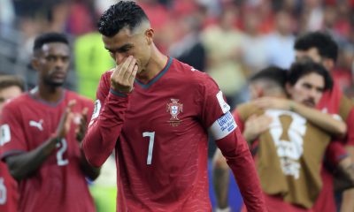 Cristiano Ronaldo llora este lunes tras la eliminación de Portugal en el Mundial 2026. EFE/ Lavandeira Jr