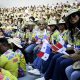 Integrantes del grupo folclórico de Panamá fueron captados este 27 de julio, durante la inauguración del XIII Festival Interuniversitario Centroamericano de la Cultura y el Arte (FICCUA 2026), en la Universidad Nacional Autónoma de Honduras (UNAH), en Tegucigalpa (Honduras). EFE/Gustavo Amador