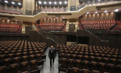 Fotografía que muestra una vista general del auditorio de la Arena USC este miércoles, lugar para la investidura del presidente electo, Abelardo de la Espriella, que se celebrará el próximo 7 de agosto, en Cali (Colombia). EFE/ Ernesto Guzman Jr